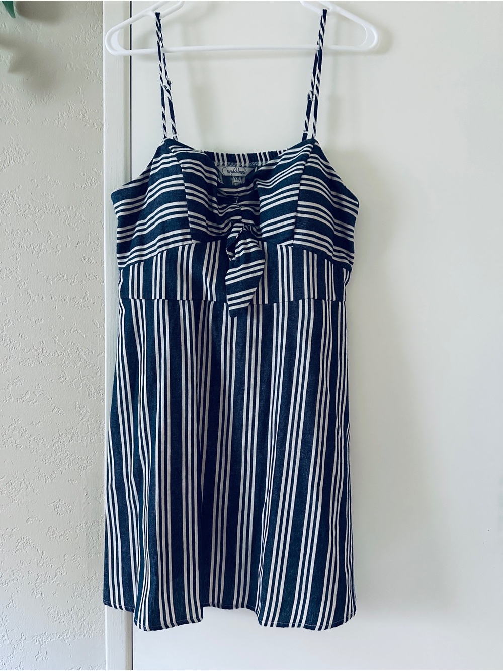 Speechless Navy & White Striped Tie-Front Dress Size XXL - Picture 2 of 8